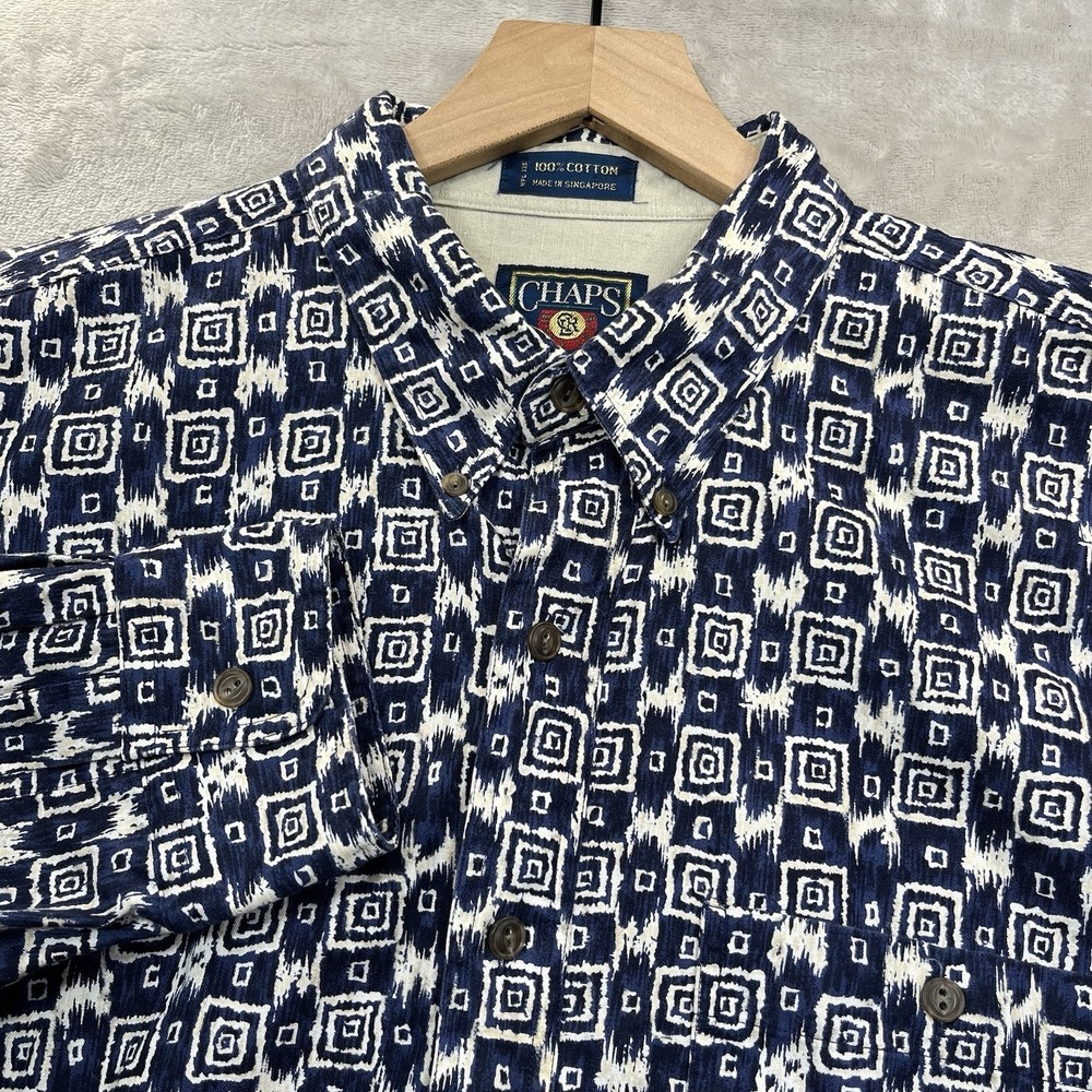 Chaps Ralph Lauren Shirt Mens XL Geometric‎ Print Button Up